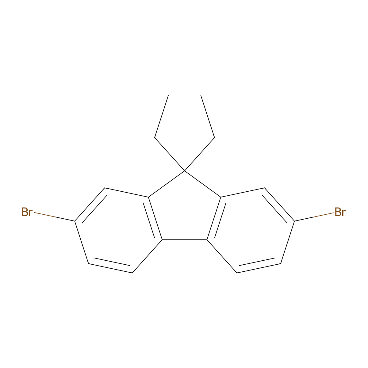 2,7-Dibromo-9,9-diethylfluorene molecular structure, CAS 197969-58-7