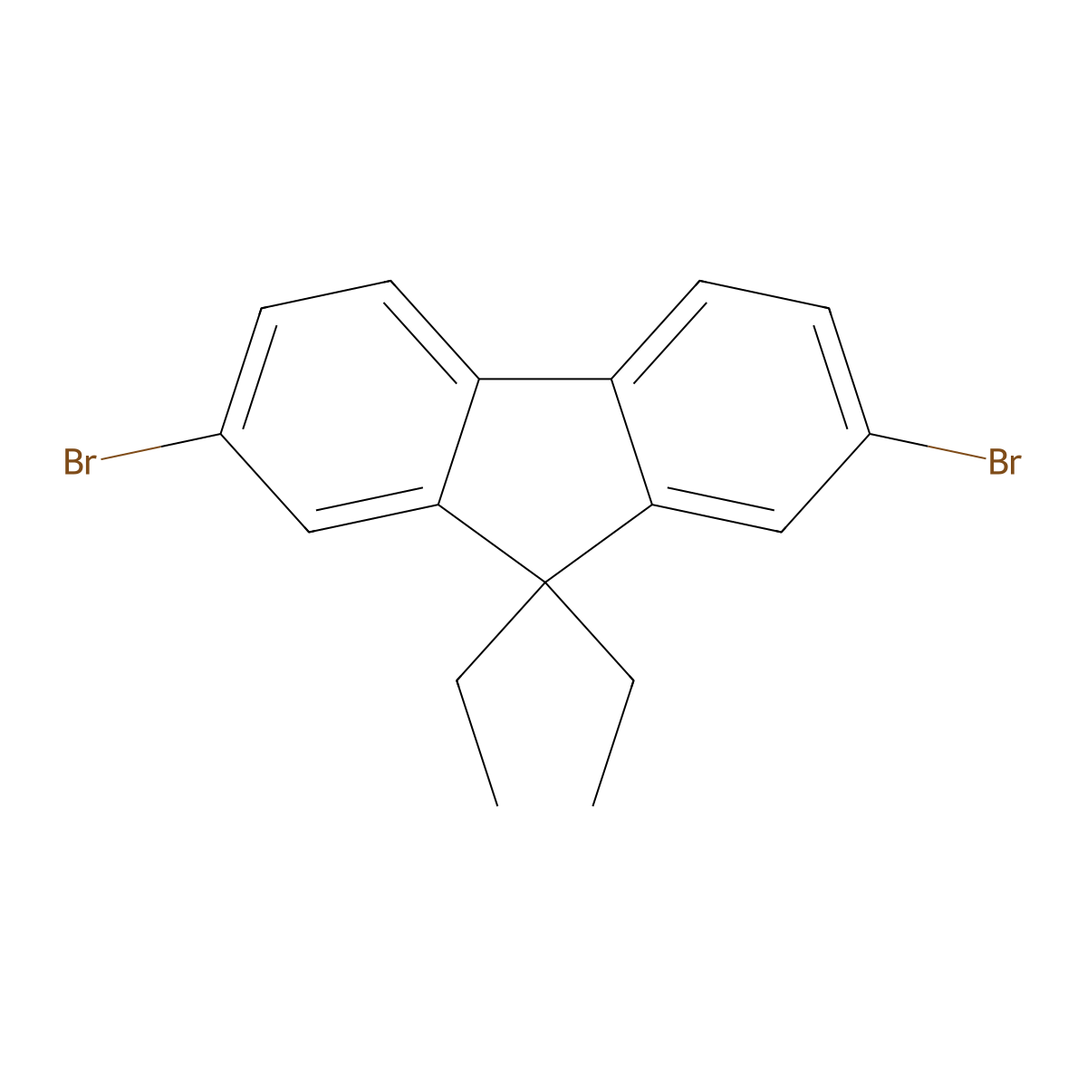 2,7-Dibromo-9,9-diethylfluorene molecular structure, CAS 197969-58-7