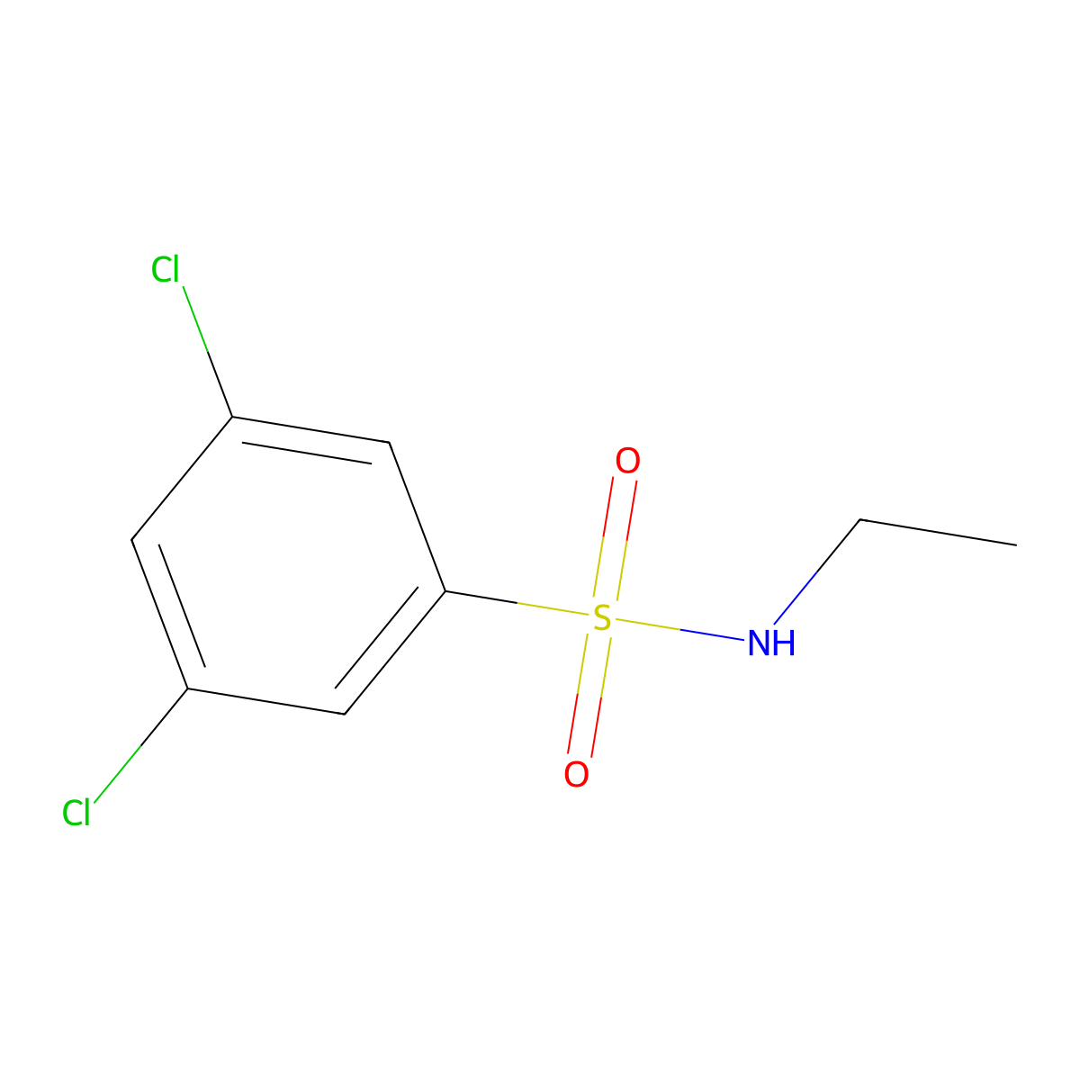 3,5-dichloro-N-ethylbenzene-1-sulfonamide molecular structure, CAS 19797-34-3