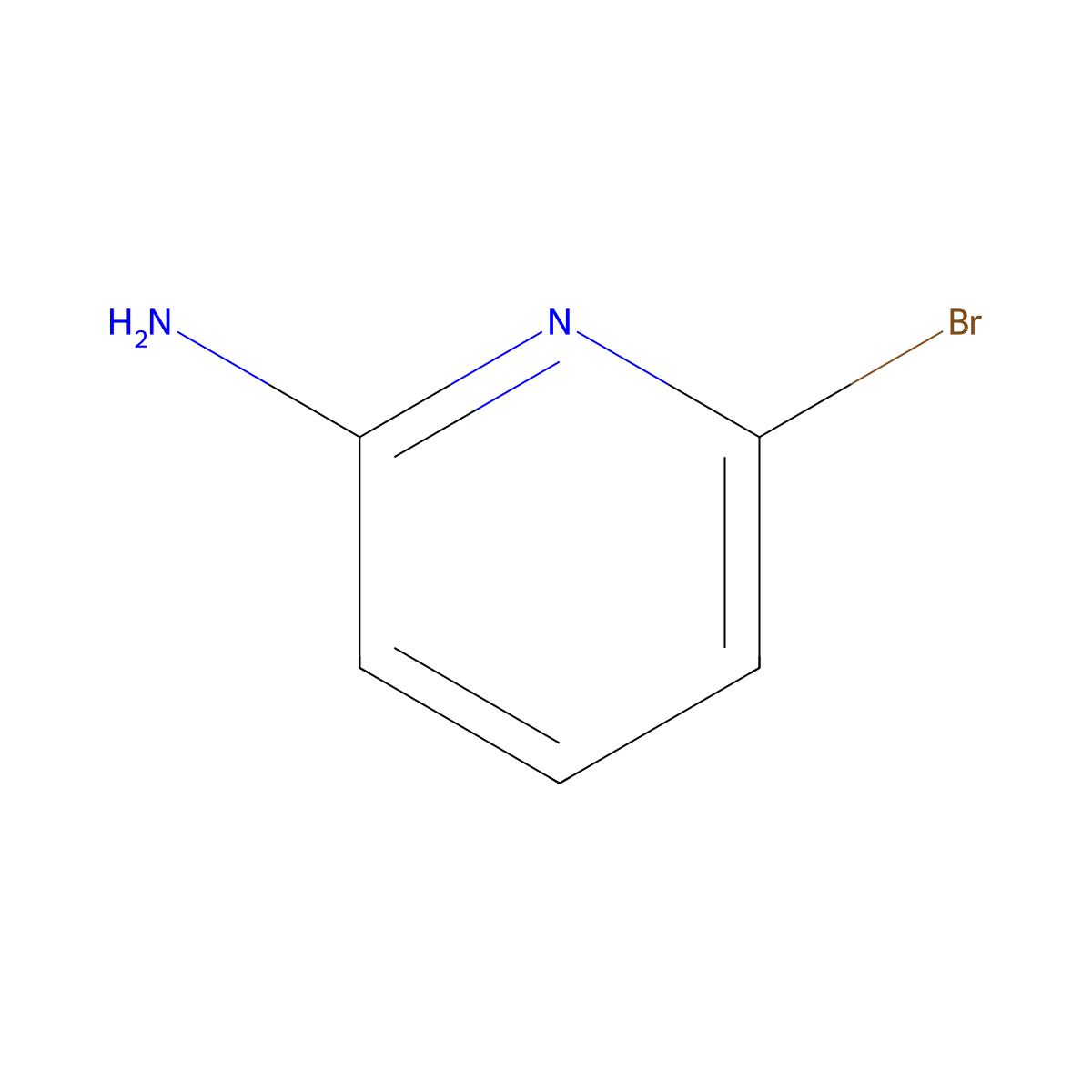 2-Amino-6-bromopyridine molecular structure, CAS 19798-81-3