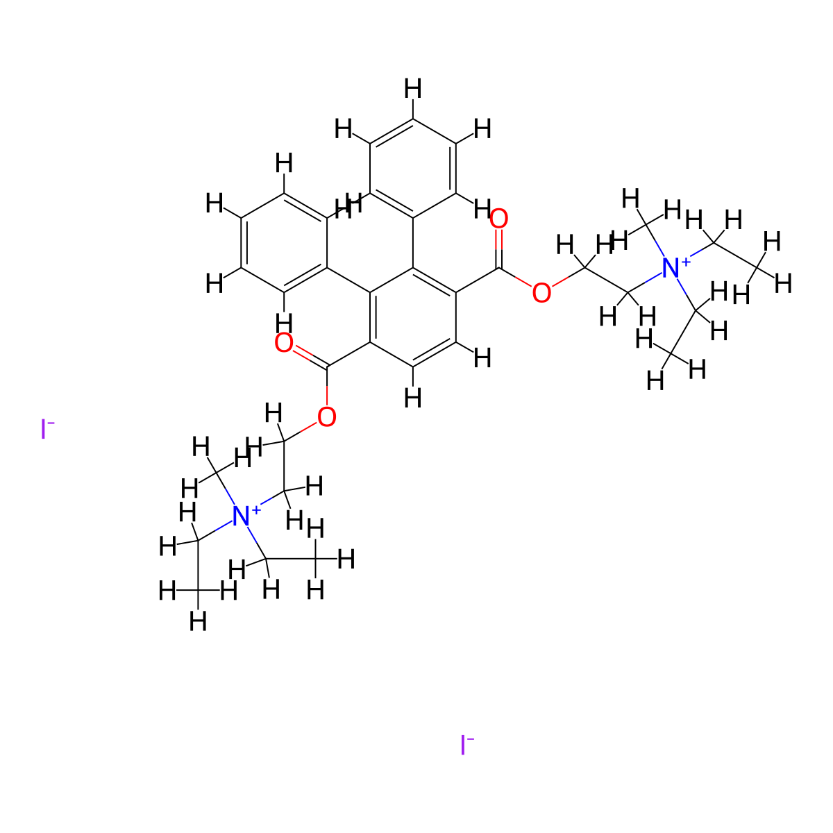 Ammonium, diethyl(2-hydroxyethyl)methyl-, iodide, (o-terphenyl)-3',6'-dicarboxylate (2:1) molecular structure, CAS 19799-34-9