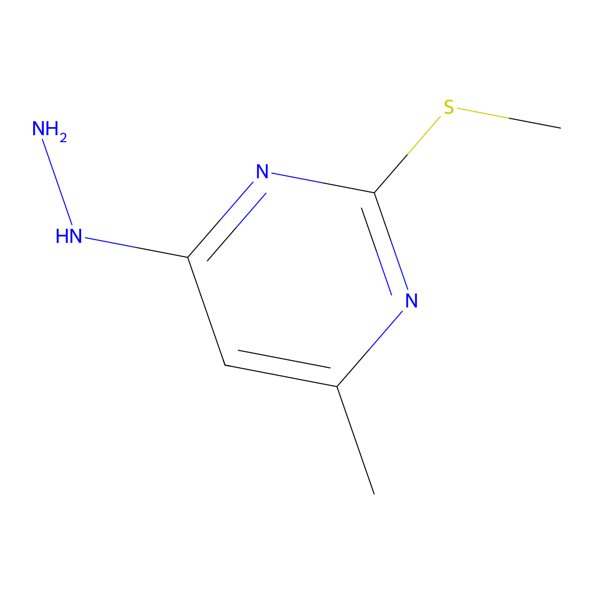 4-Hydrazino-6-methyl-2-(methylthio)pyrimidine molecular structure, CAS 1980-54-7