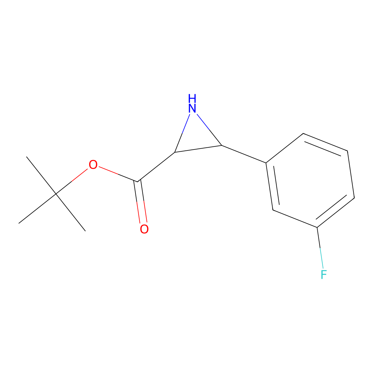 Tert-butyl (2R,3R)-3-(3-fluorophenyl)aziridine-2-carboxylate molecular structure, CAS 1980007-29-1