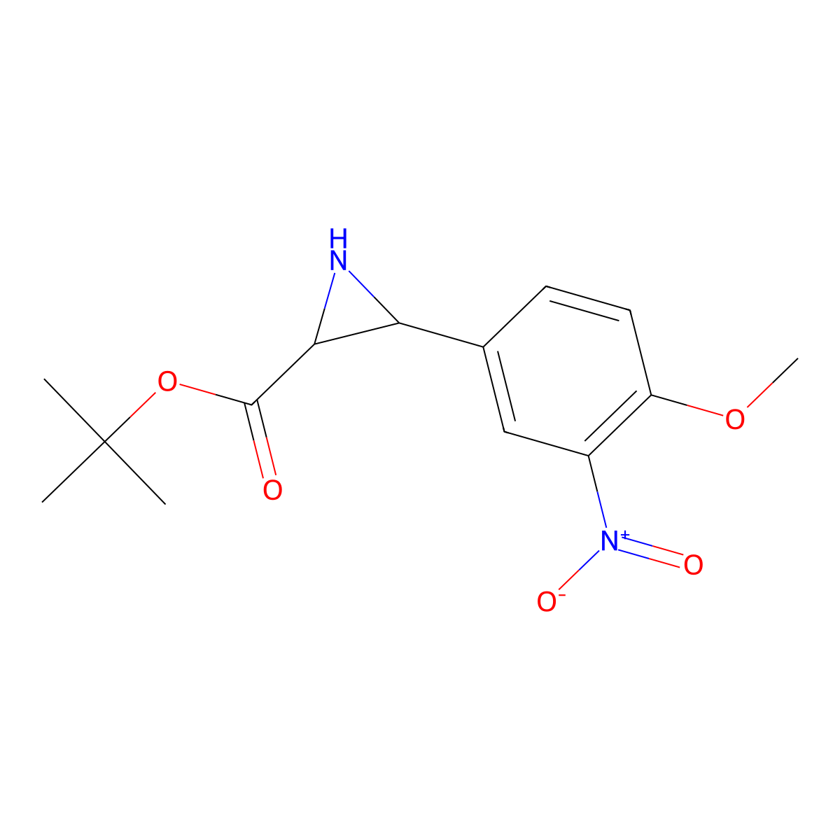 Tert-butyl (2S,3S)-3-(4-methoxy-3-nitrophenyl)aziridine-2-carboxylate molecular structure, CAS 1980007-31-5
