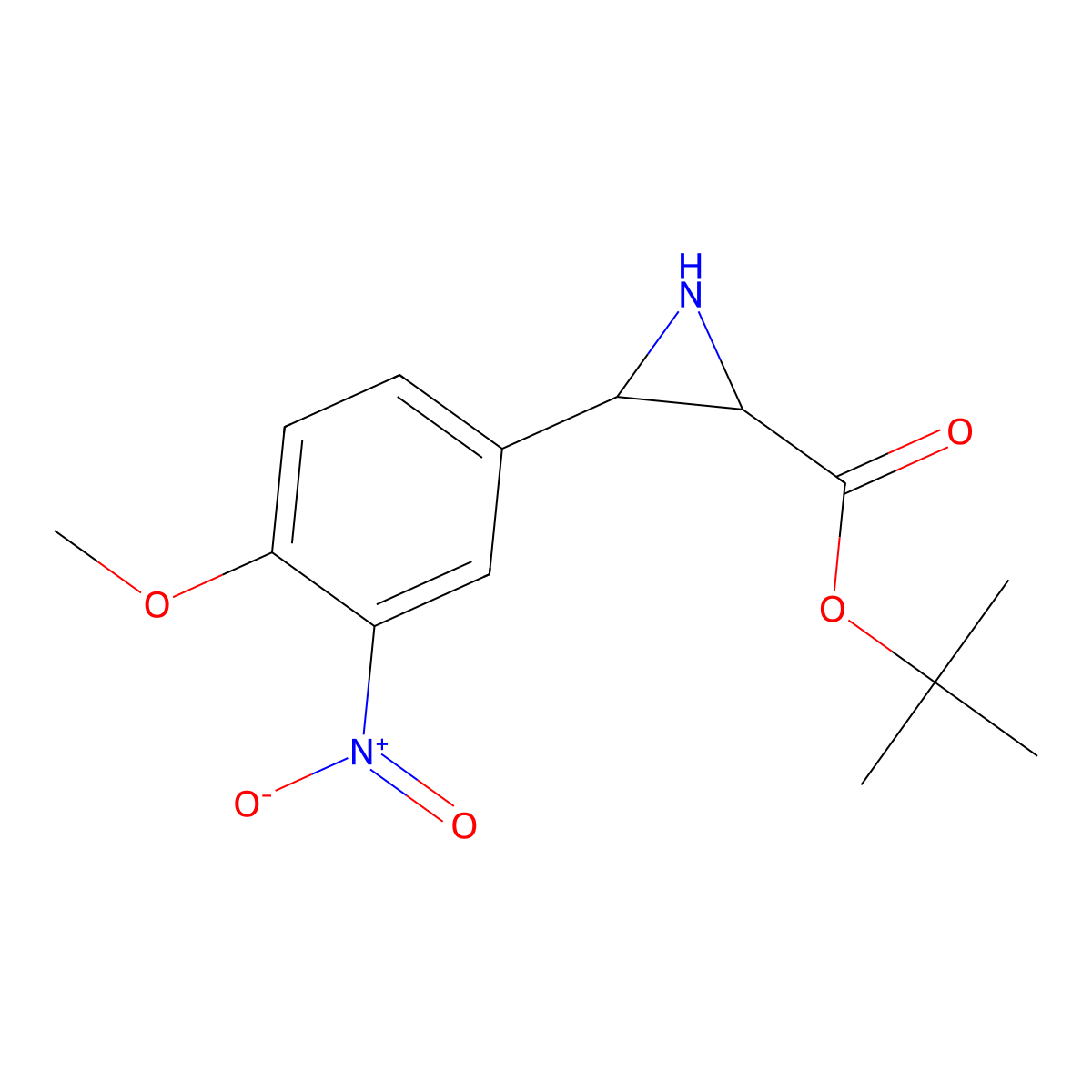 Tert-butyl (2S,3S)-3-(4-methoxy-3-nitrophenyl)aziridine-2-carboxylate molecular structure, CAS 1980007-31-5