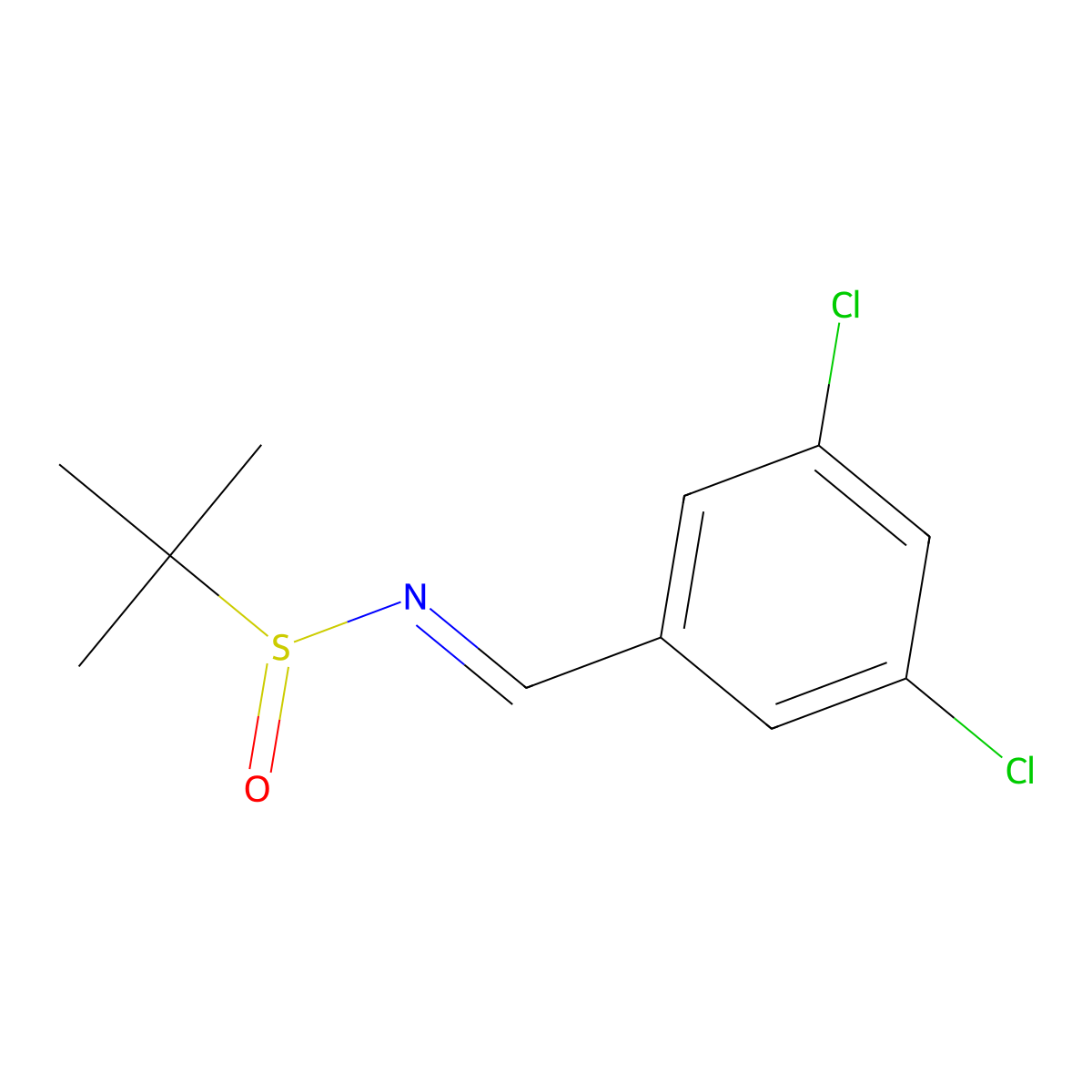 (S)-N-[(3,5-dichlorophenyl)methylidene]-2-methylpropane-2-sulfinamide molecular structure, CAS 1980007-52-0