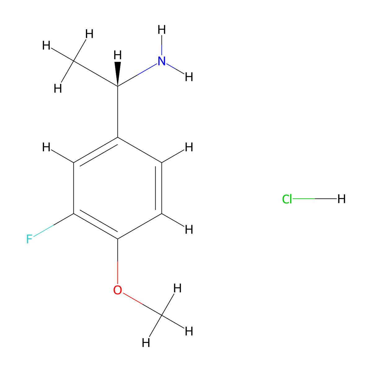 (S)-1-(3-Fluoro-4-methoxyphenyl)ethanamine hydrochloride molecular structure, CAS 1980007-86-0