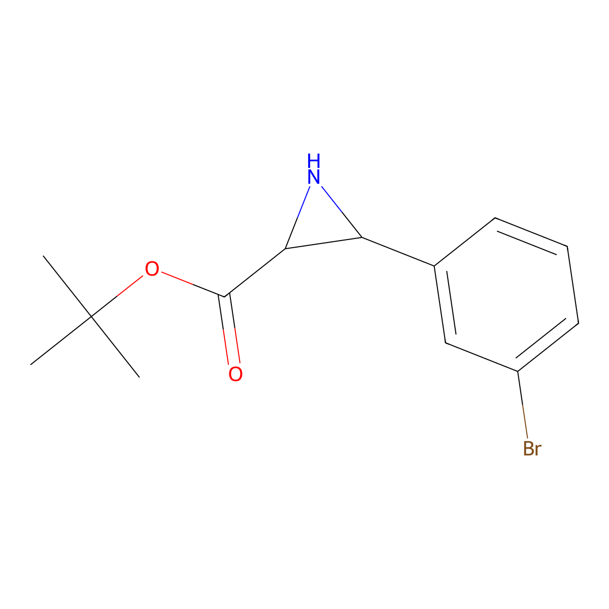 Tert-butyl 3-(3-bromophenyl)aziridine-2-carboxylate molecular structure, CAS 1980008-31-8