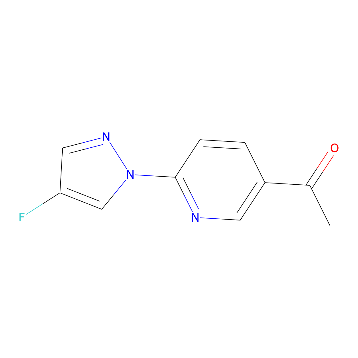 1-[6-(4-fluoro-1H-pyrazol-1-yl)-3-pyridinyl]ethanone molecular structure, CAS 1980023-94-6