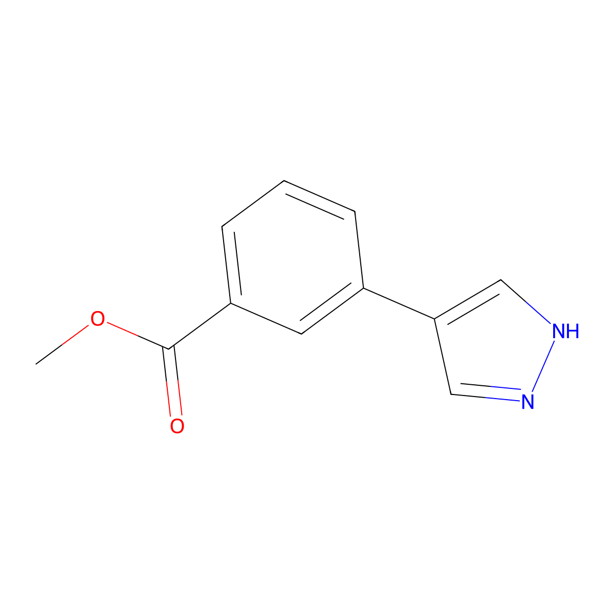 Methyl 3-(1H-pyrazol-4-yl)benzoate molecular structure, CAS 1980033-56-4
