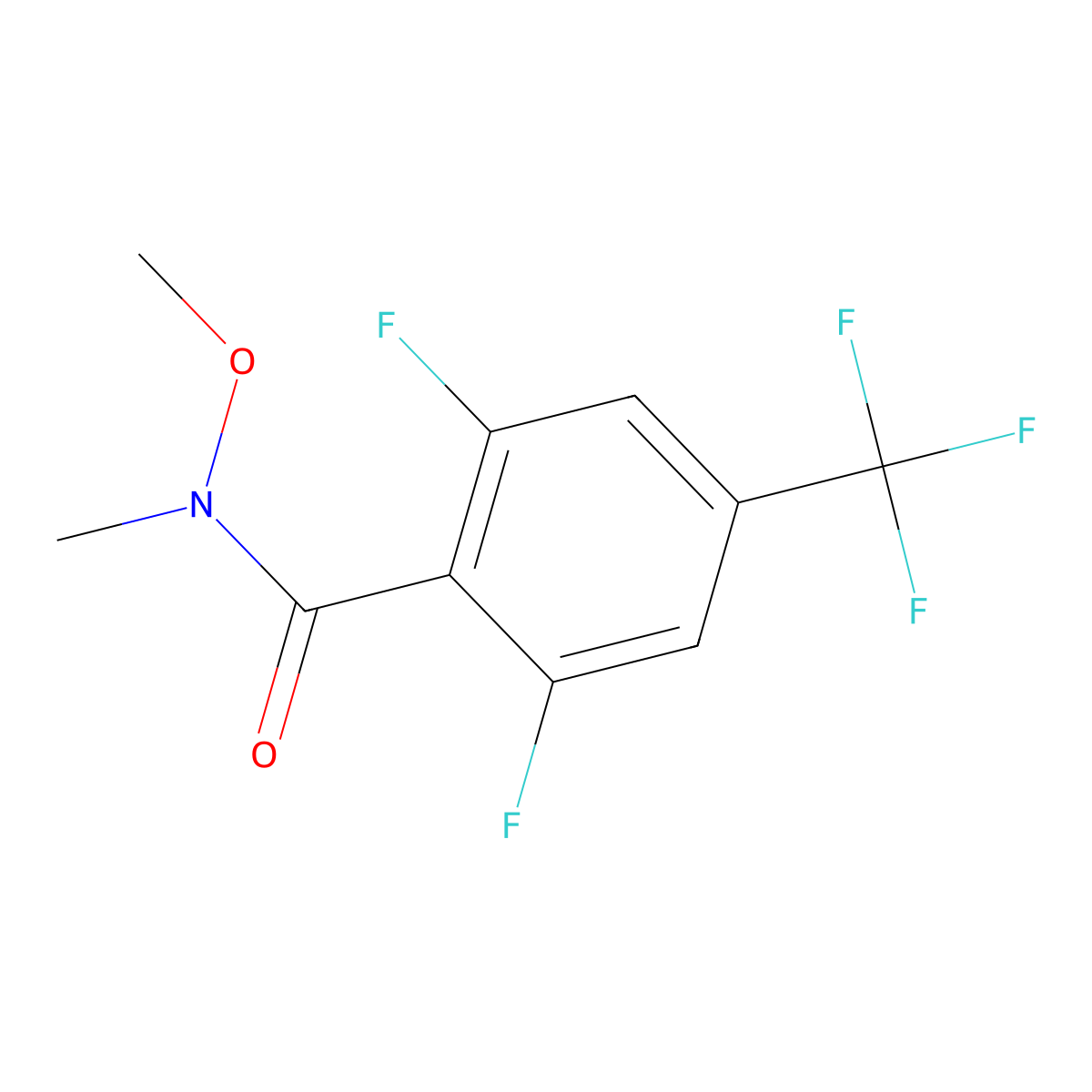 2,6-Difluoro-N-methoxy-N-methyl-4-(trifluoromethyl)benzamide molecular structure, CAS 1980040-18-3
