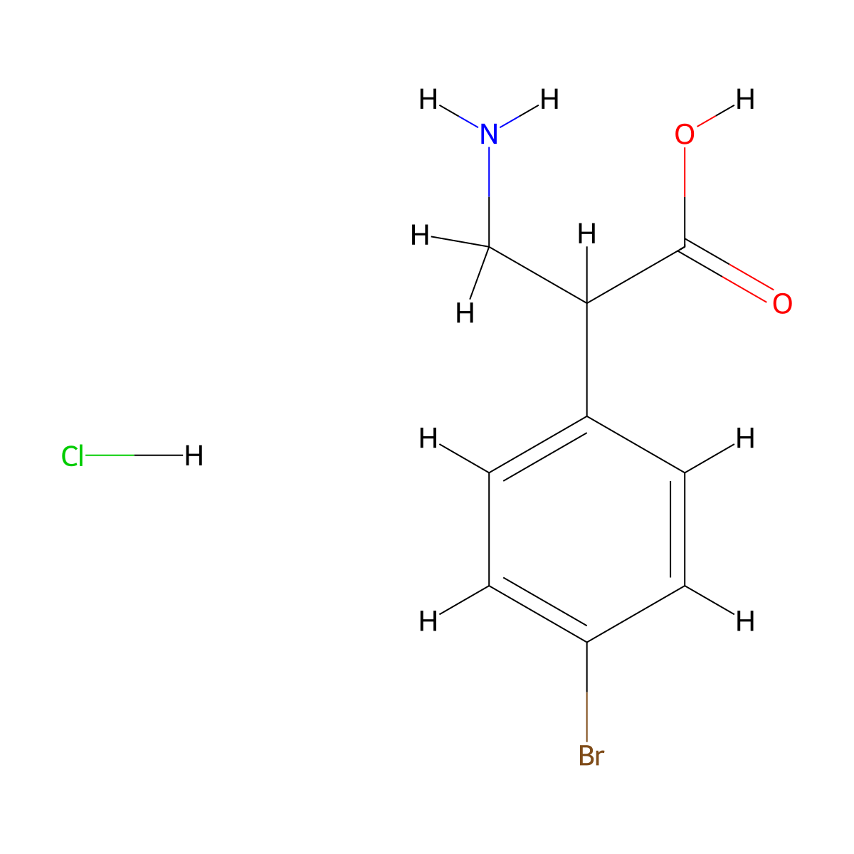 3-Amino-2-(4-bromo-phenyl)-propionic acid, hydrochloride molecular structure, CAS 1980040-27-4