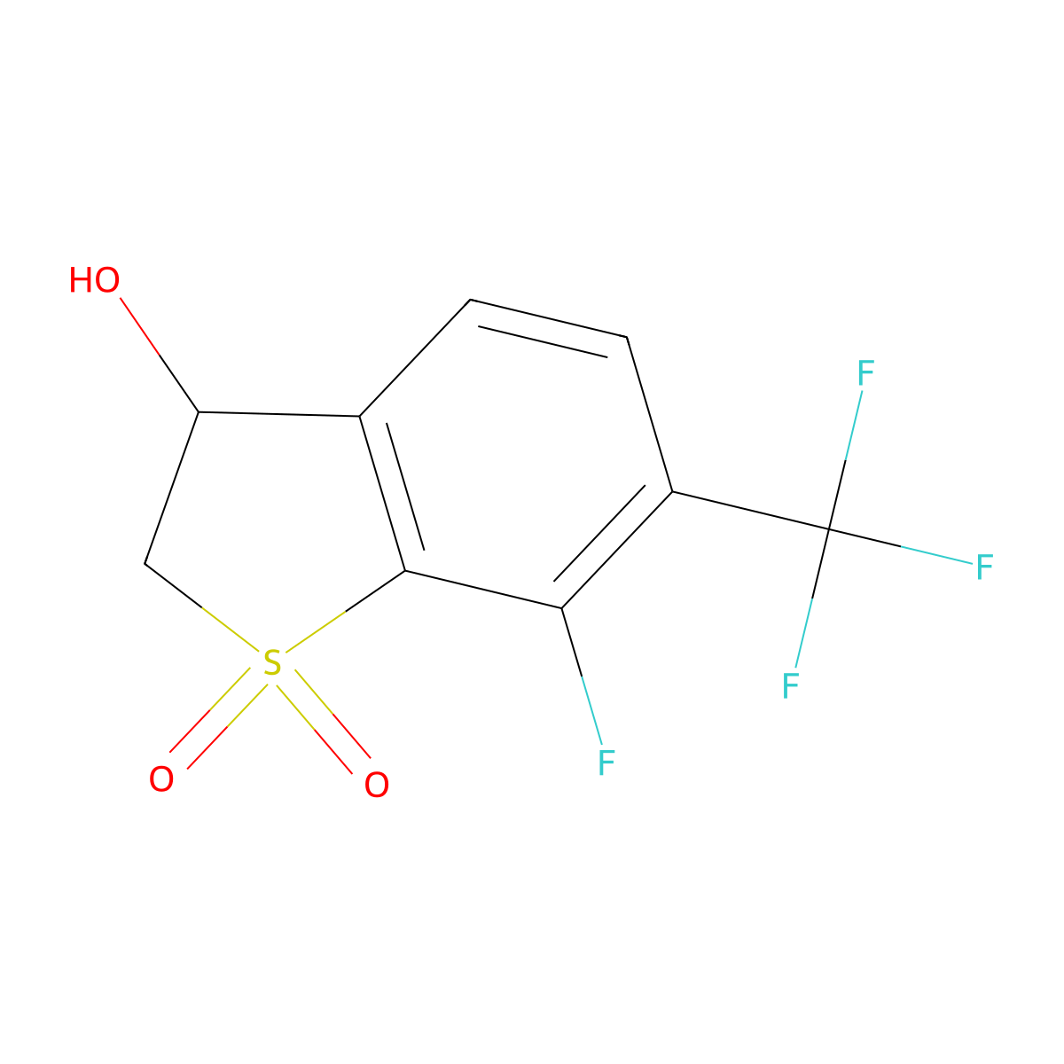 7-Fluoro-3-hydroxy-6-(trifluoromethyl)-2,3-dihydrobenzo[B]thiophene 1,1-dioxide molecular structure, CAS 1980043-50-2
