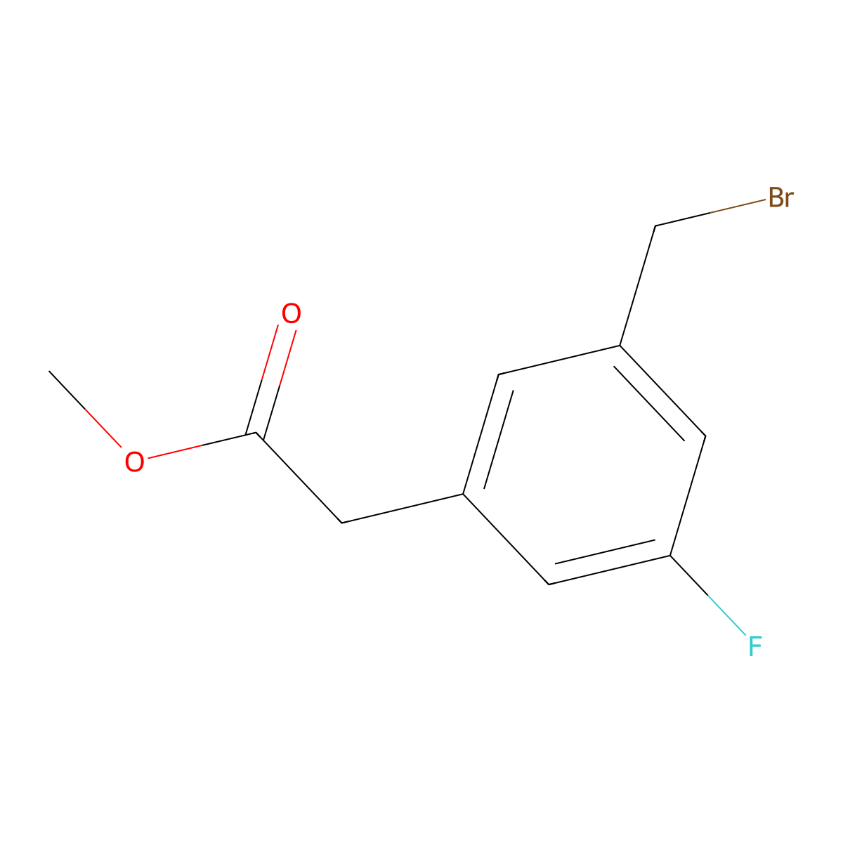 Methyl 3-(bromomethyl)-5-fluorophenylacetate molecular structure, CAS 1980044-80-1