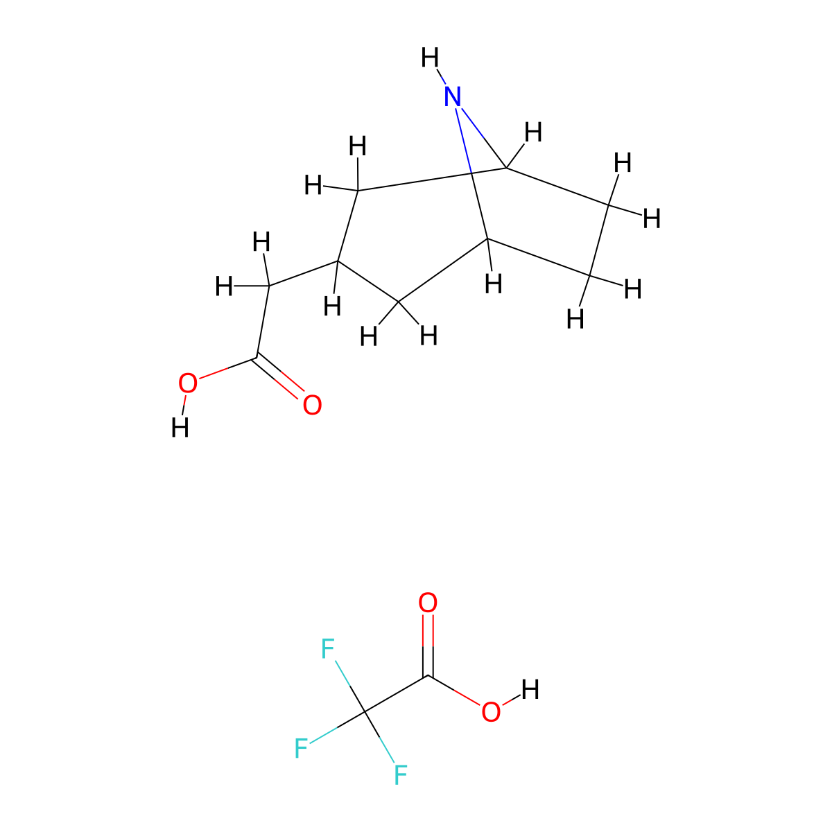 2-(8-Aza-bicyclo[3.2.1]octan-3-yl)acetic acid 2,2,2-trifluoroacetate molecular structure, CAS 1980044-86-7