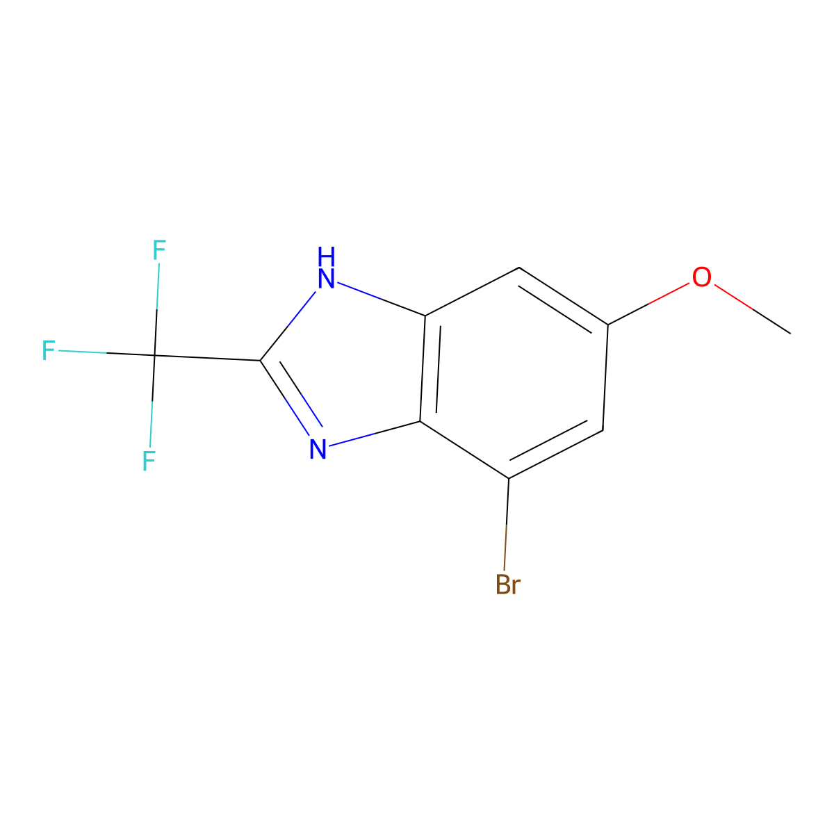 4-Bromo-6-methoxy-2-(trifluoromethyl)benzimidazole molecular structure, CAS 1980045-57-5