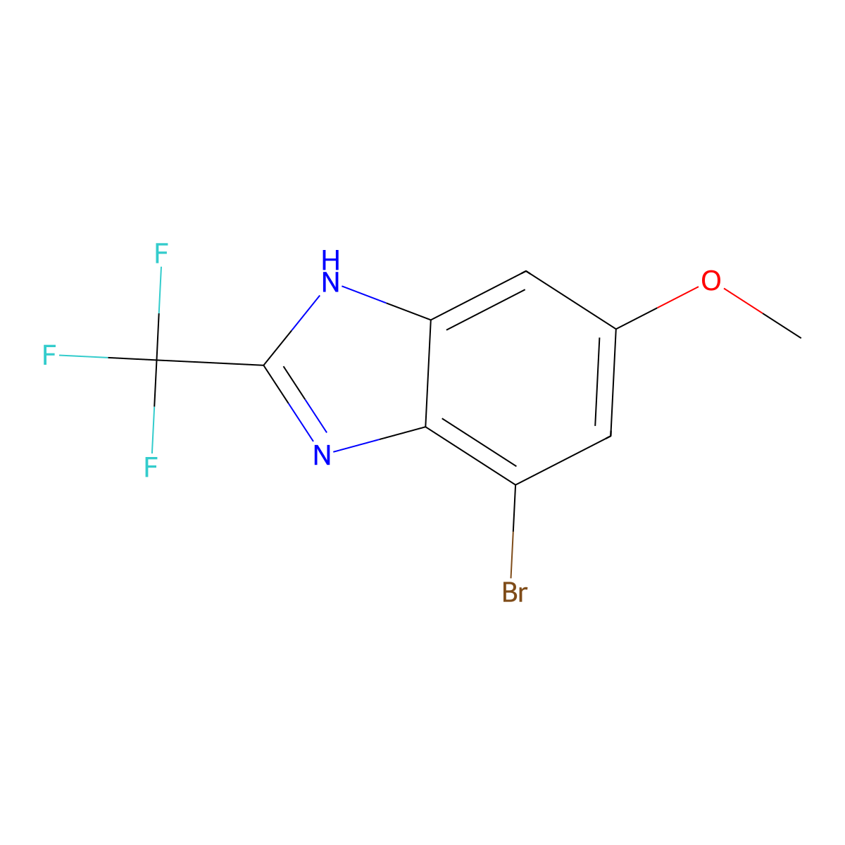4-Bromo-6-methoxy-2-(trifluoromethyl)benzimidazole molecular structure, CAS 1980045-57-5