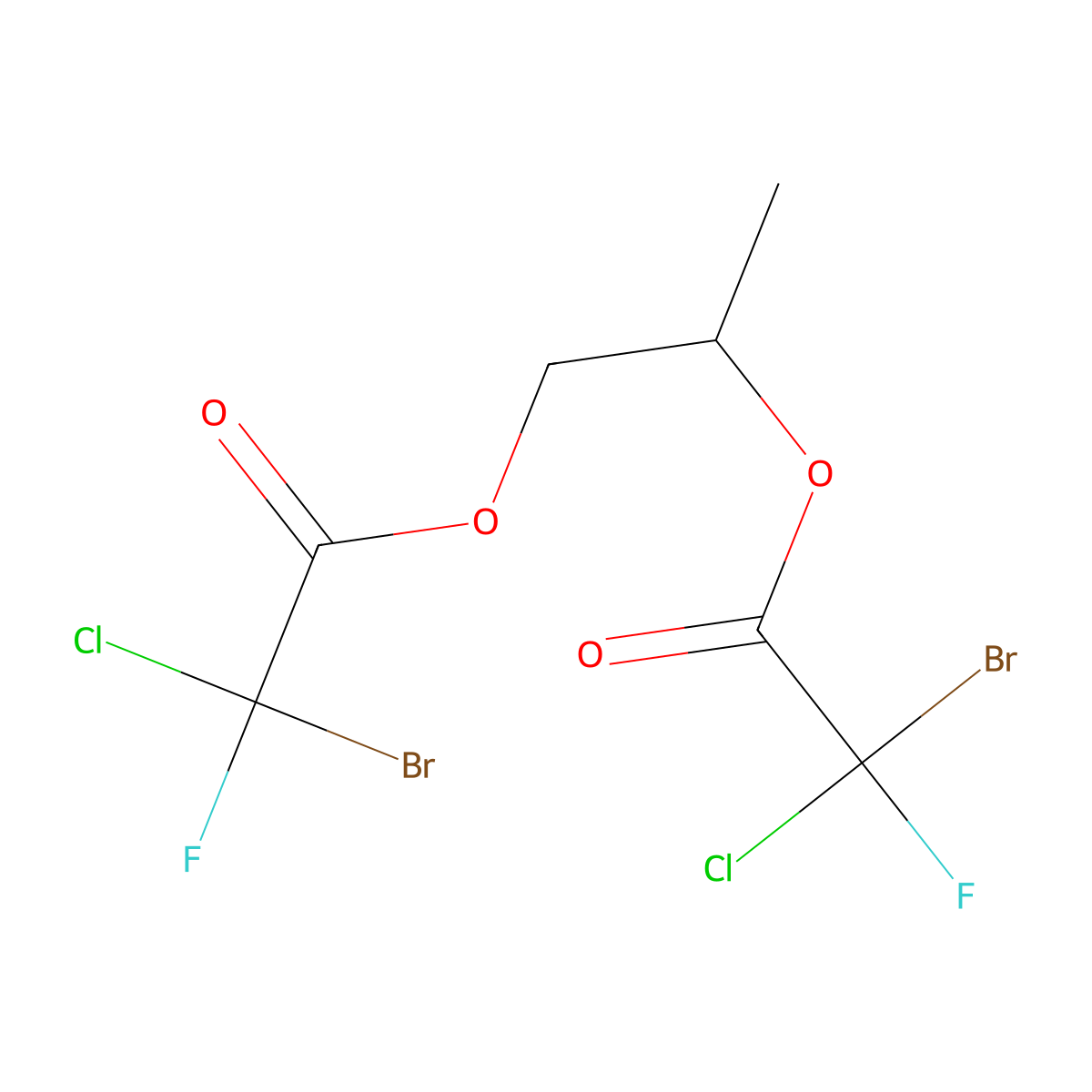 1,2-Propane diol, 1,2-bis(bromochlorofluoroacetate) molecular structure, CAS 1980049-66-8