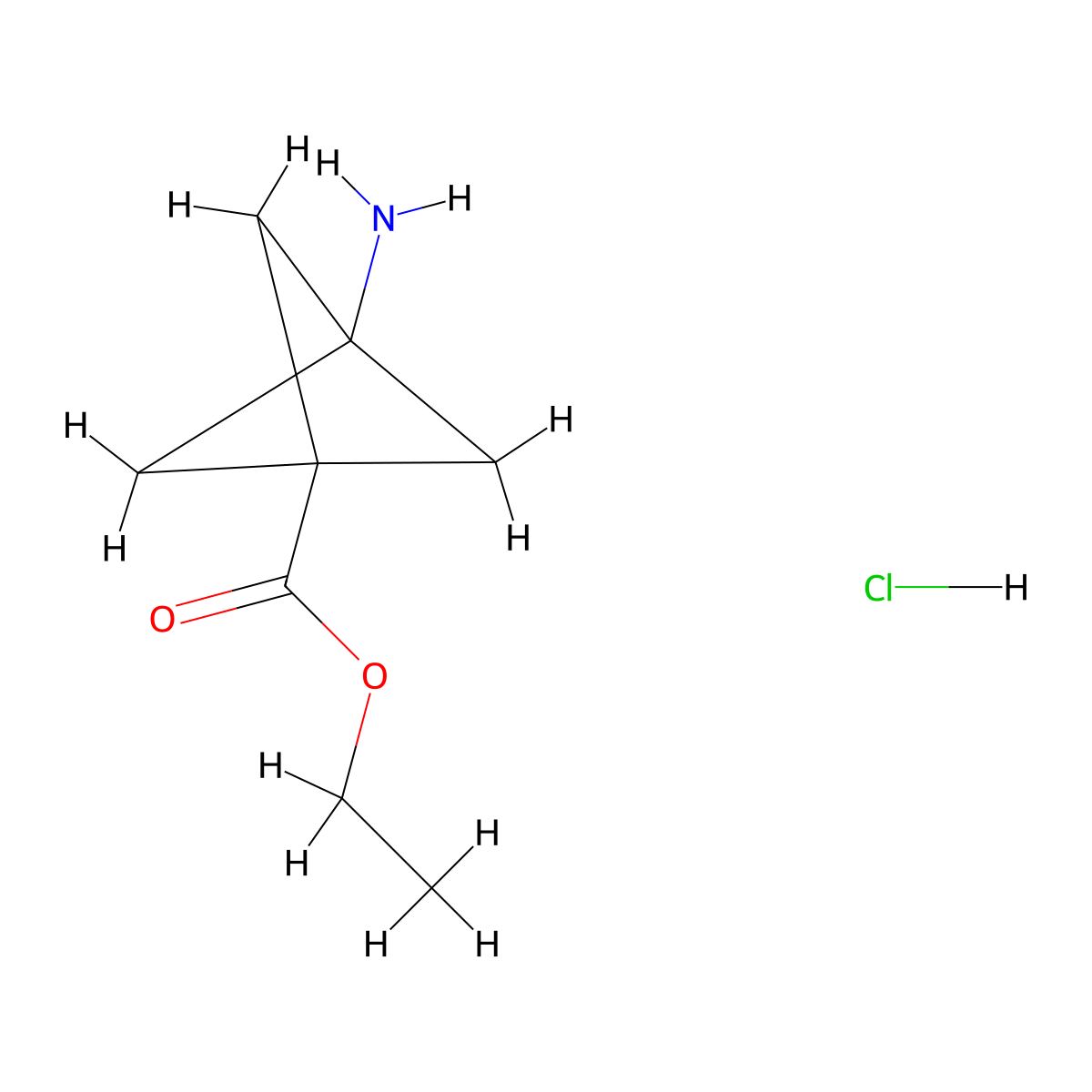 Ethyl 3-aminobicyclo[1.1.1]pentane-1-carboxylate hydrochloride molecular structure, CAS 1980049-72-6
