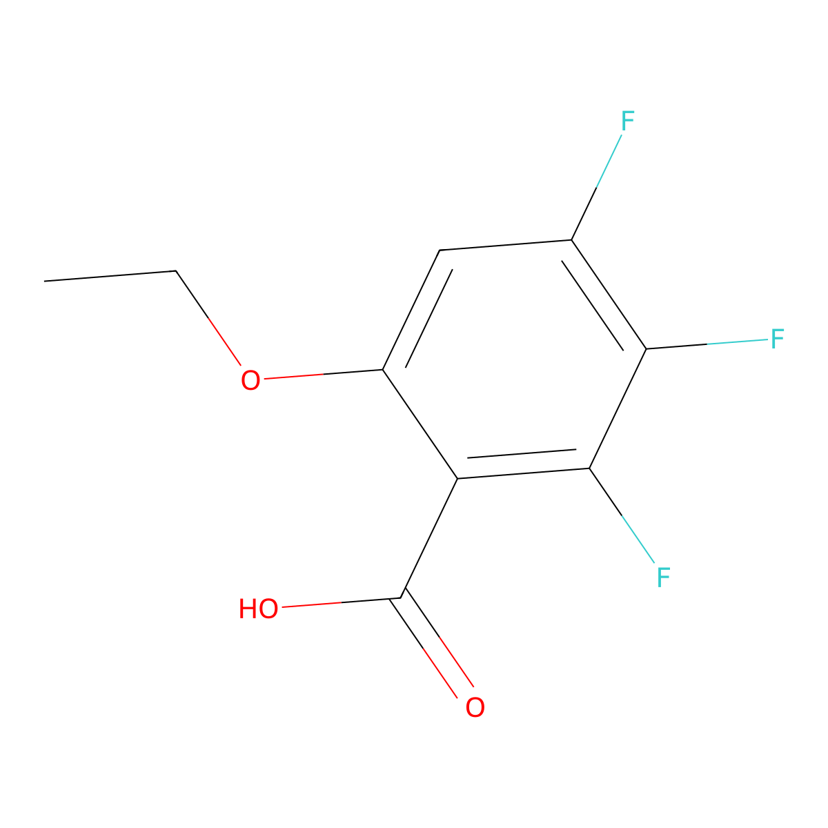 6-Ethoxy-2,3,4-trifluorobenzoic acid molecular structure, CAS 1980050-06-3