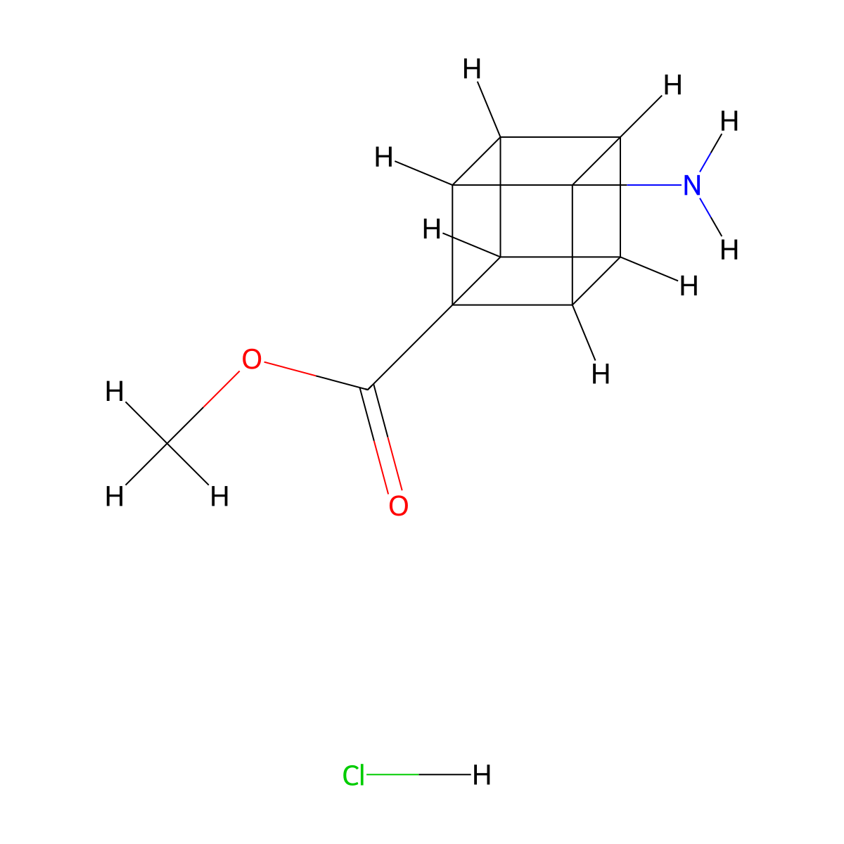 Methyl 3-aminocubane-1-carboxylate hydrochloride molecular structure, CAS 1980050-27-8