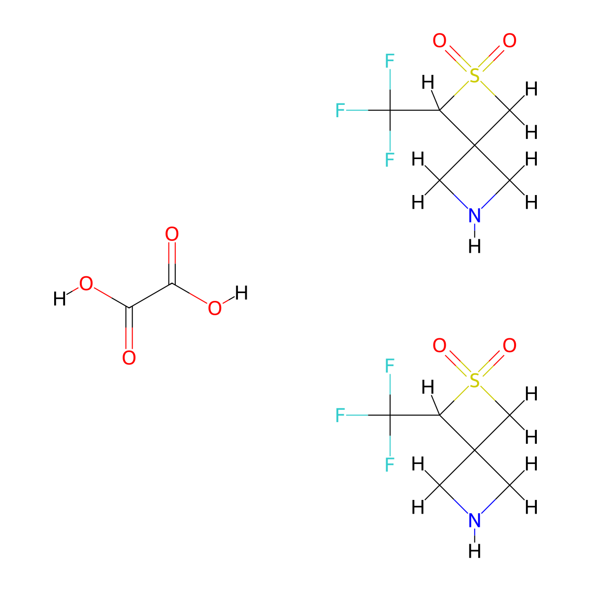1-(Trifluoromethyl)-2-thia-6-azaspiro[3.3]heptane 2,2-dioxide hemioxalate molecular structure, CAS 1980053-65-3