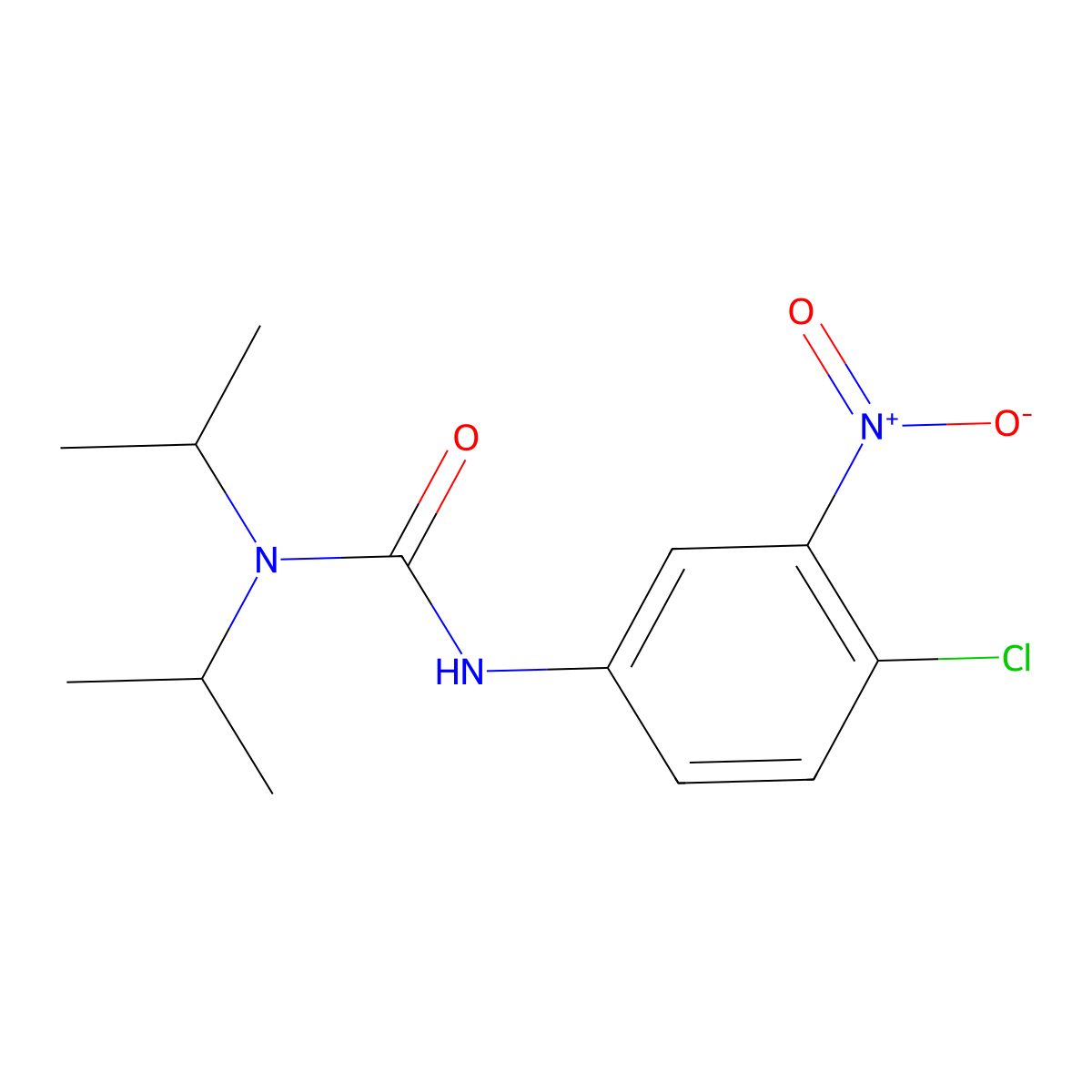 N'-(4-Chloro-3-nitrophenyl)-N,N-diisopropylurea molecular structure, CAS 1980053-66-4