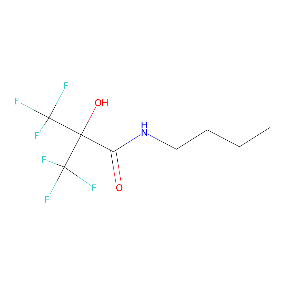 N-butyl-3,3,3-trifluoro-2-hydroxy-2-(trifluoromethyl)propanamide molecular structure, CAS 1980053-69-7