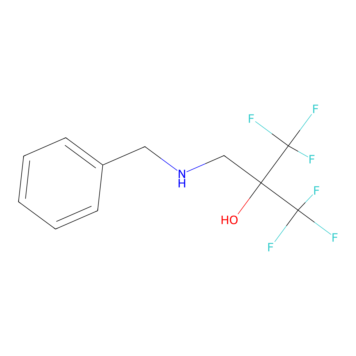 2-[(Benzylamino)methyl]-1,1,1,3,3,3-hexafluoropropan-2-OL molecular structure, CAS 1980053-77-7