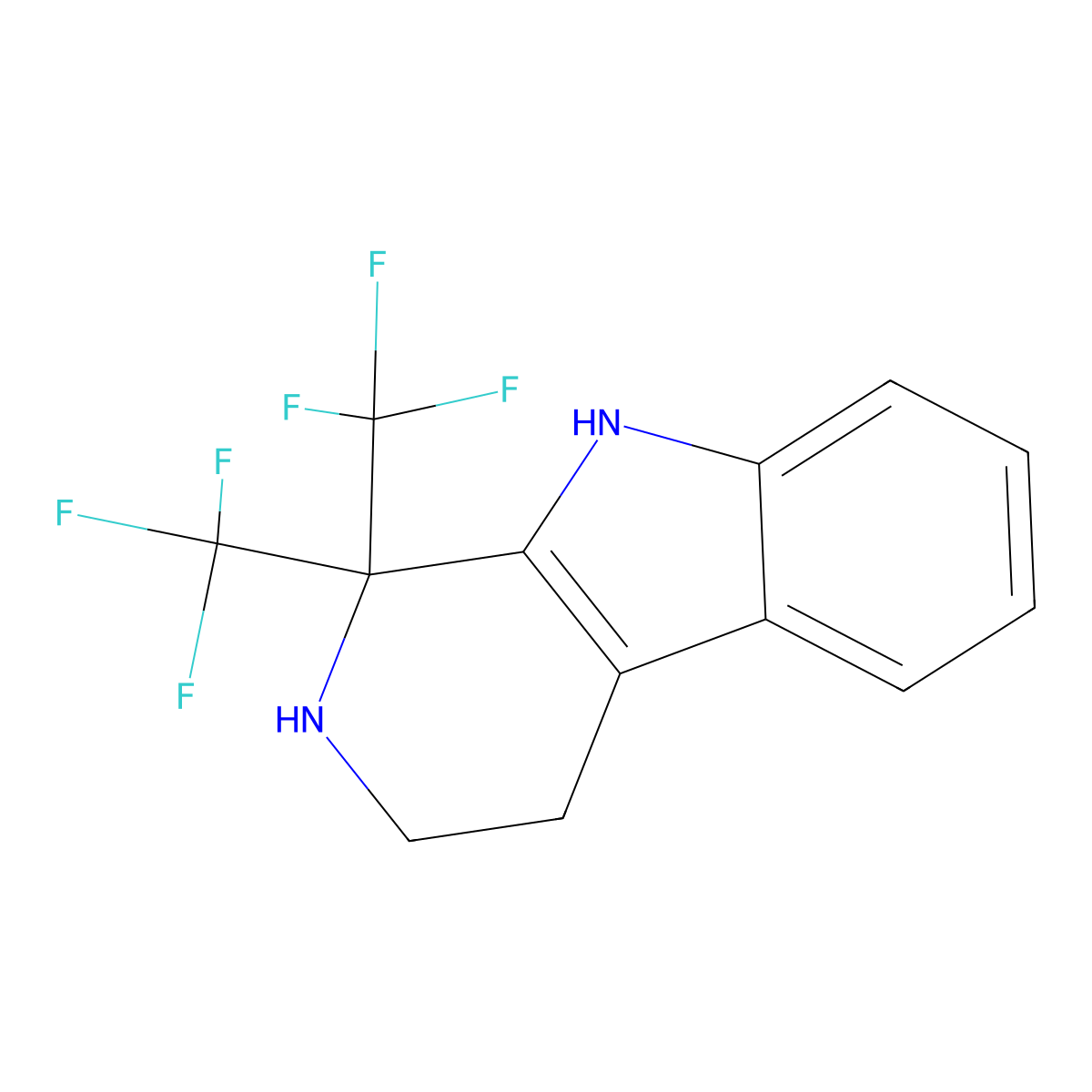 1,1-Bis(trifluoromethyl)-2,3,4,9-tetrahydro-1H-b-carboline molecular structure, CAS 1980053-97-1