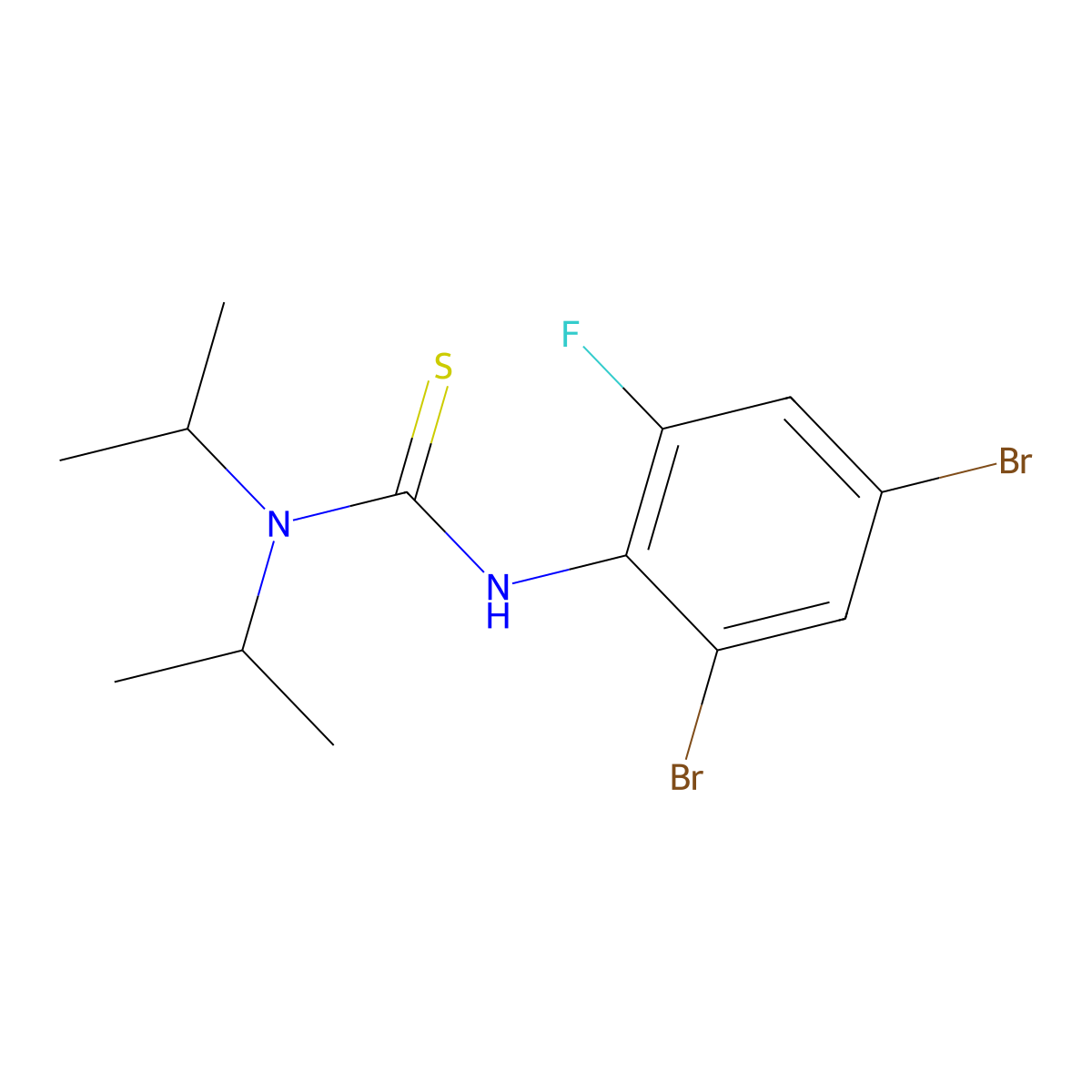 N'-(2,4-Dibromo-6-fluorophenyl)-N,N-diisopropylthiourea molecular structure, CAS 1980054-14-5