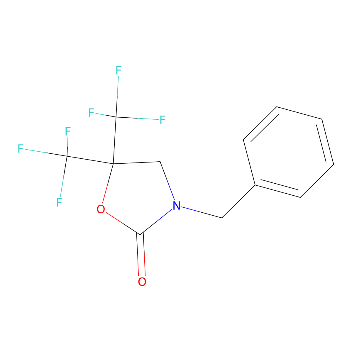 3-Benzyl-5,5-bis(trifluoromethyl)-1,3-oxazolidin-2-one molecular structure, CAS 1980054-81-6