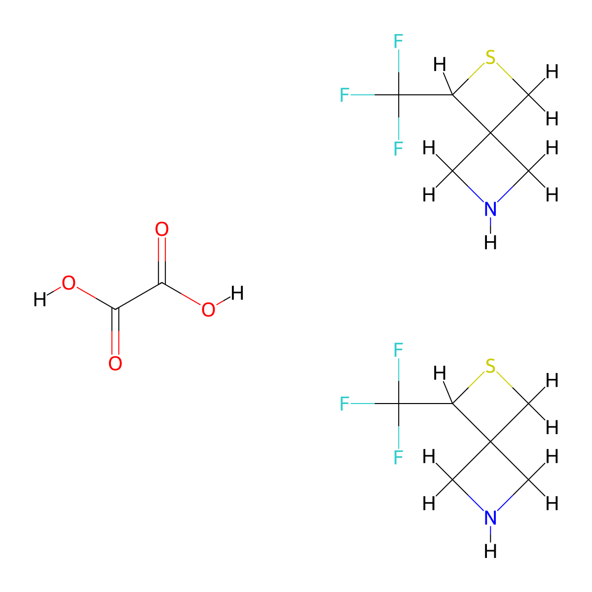 1-(Trifluoromethyl)-2-thia-6-azaspiro[3.3]heptane hemioxalate molecular structure, CAS 1980054-87-2