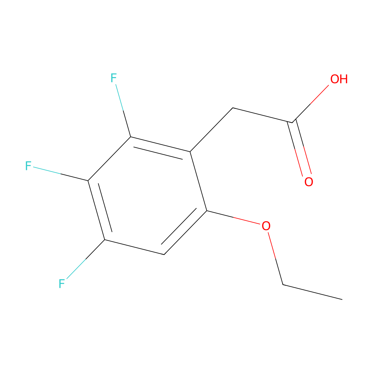 6-Ethoxy-2,3,4-trifluorophenylacetic acid molecular structure, CAS 1980062-56-3