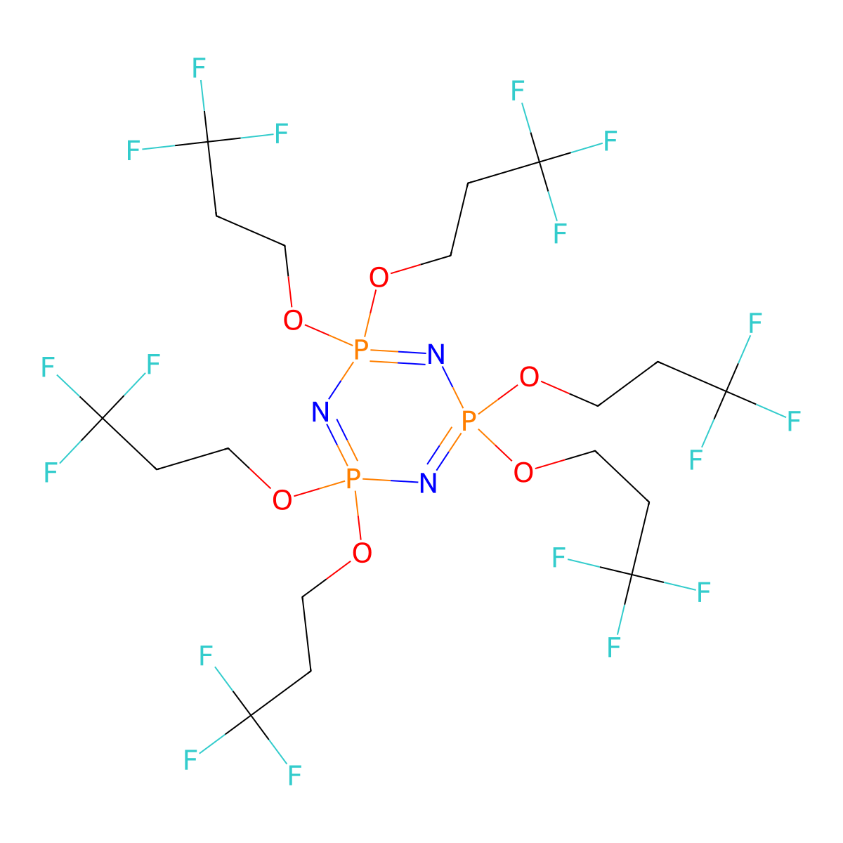 Hexakis(3,3,3-trifluoropropoxy)phosphazene molecular structure, CAS 1980062-79-0