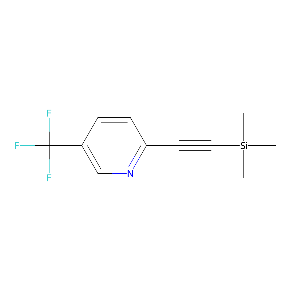 5-(Trifluoromethyl)-2-(2-(trimethylsilyl)ethynyl)pyridine molecular structure, CAS 1980063-10-2