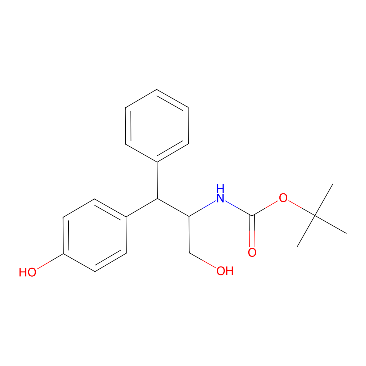 4-[2-(Boc-amino)-3-hydroxy-1-phenylpropyl]phenol molecular structure, CAS 1980063-31-7