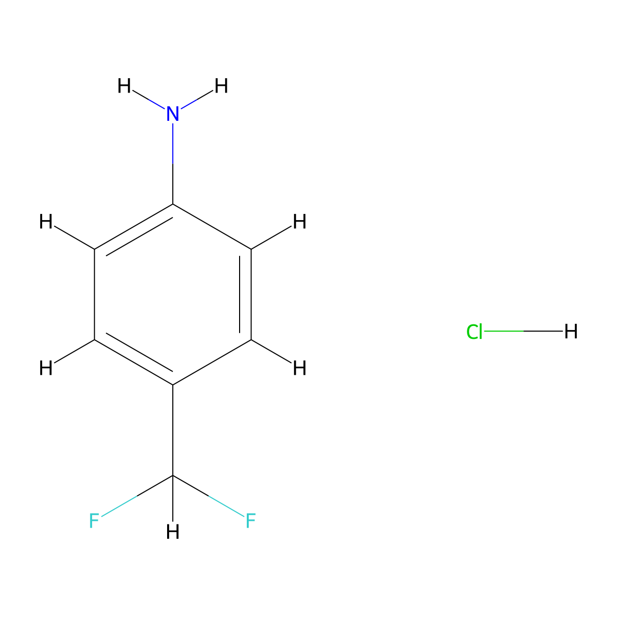 4-(Difluoromethyl)aniline hydrochloride molecular structure, CAS 1980063-54-4