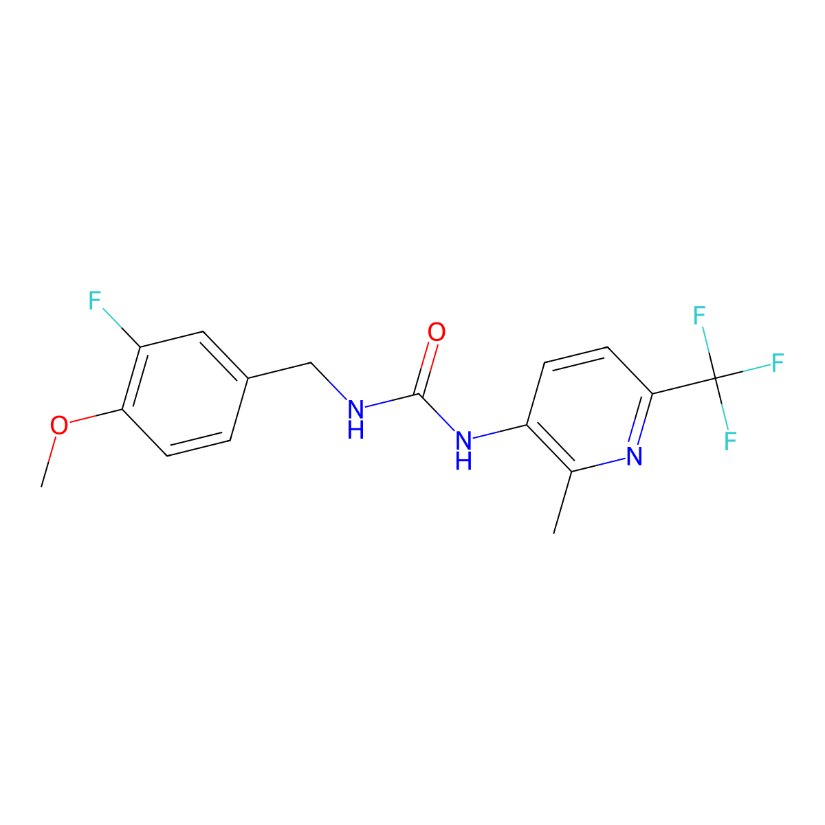 N-(3-Fluoro-4-methoxybenzyl)-N'-[2-methyl-6-(trifluoromethyl)pyridin-3-yl]urea molecular structure, CAS 1980064-17-2