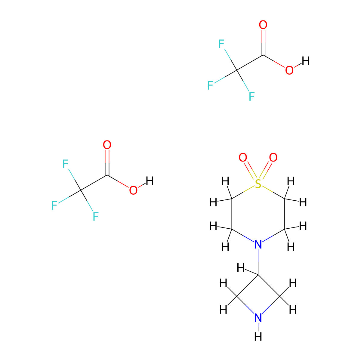 4-(Azetidin-3-yl)thiomorpholine 1,1-dioxide bis(2,2,2-trifluoroacetate) molecular structure, CAS 1980064-31-0