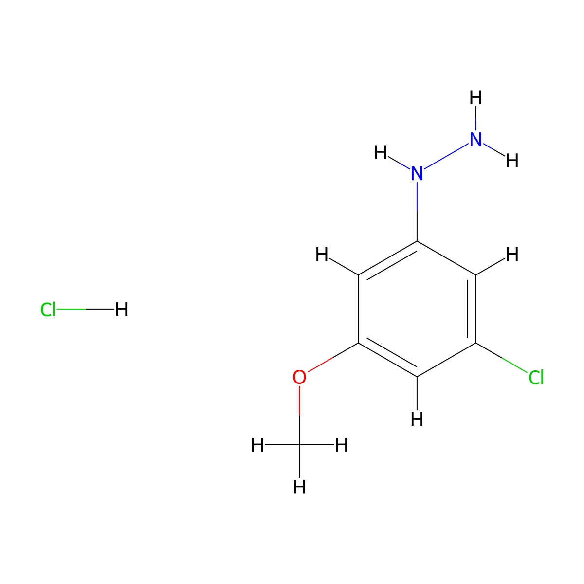 3-Chloro-5-methoxyphenylhydrazine hydrochloride molecular structure, CAS 1980085-70-8