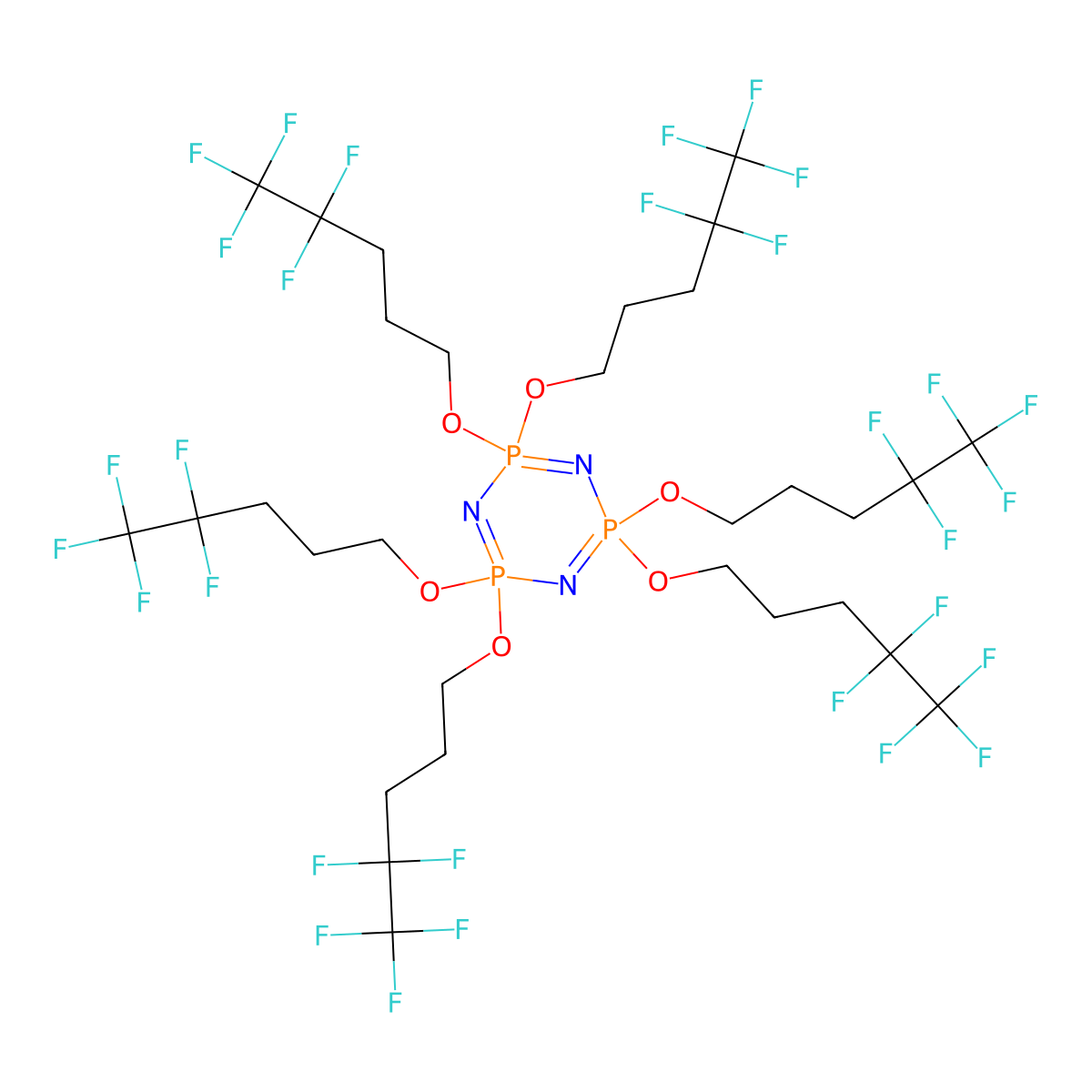 Hexakis(4,4,5,5,5-pentafluoropentoxy)phosphazene molecular structure, CAS 1980086-35-8