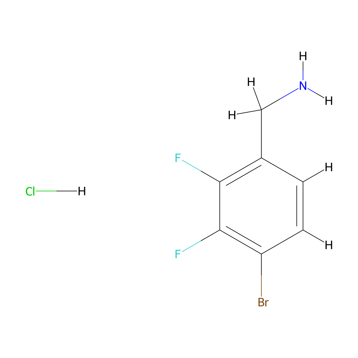 (4-Bromo-2,3-difluorophenyl)methanamine hydrochloride molecular structure, CAS 1980086-47-2