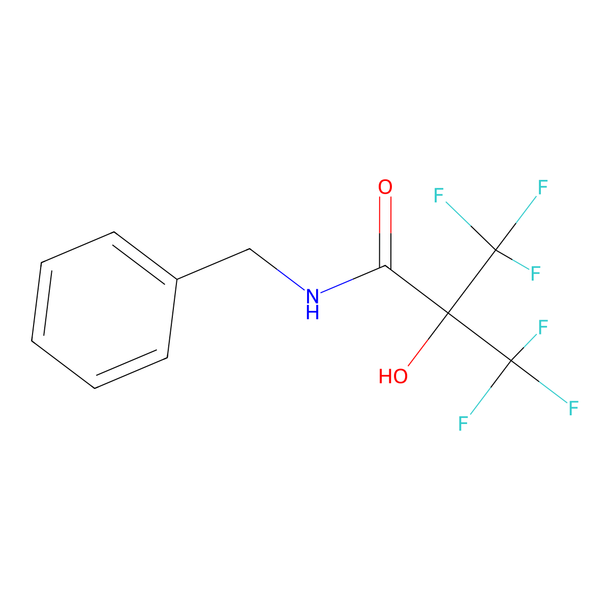 N-Benzyl-3,3,3-trifluoro-2-hydroxy-2-(trifluoromethyl)propanamide molecular structure, CAS 1980087-07-7