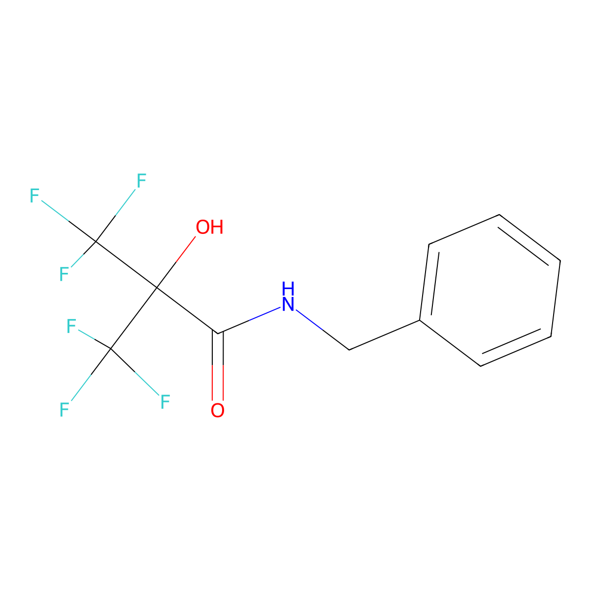 N-Benzyl-3,3,3-trifluoro-2-hydroxy-2-(trifluoromethyl)propanamide molecular structure, CAS 1980087-07-7