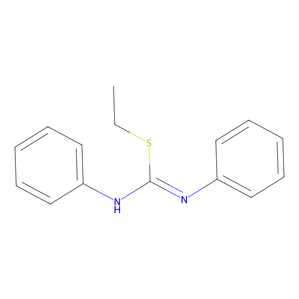 2-Ethyl-1,3-diphenyl-isothiourea molecular structure, CAS 19801-30-0