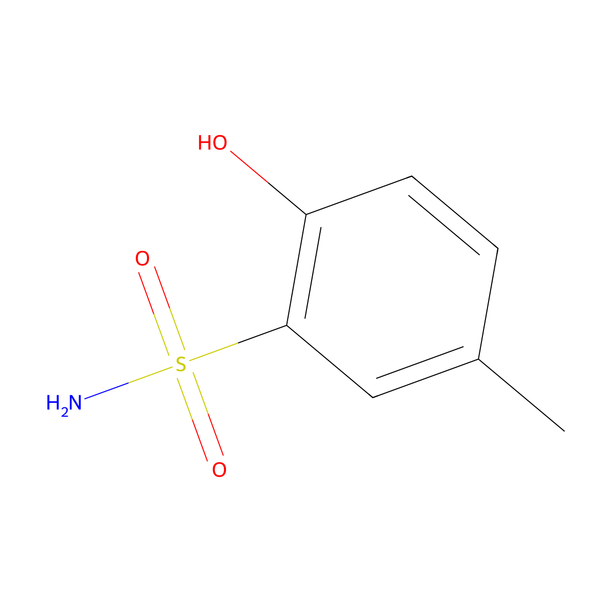 2-Hydroxy-5-methylbenzenesulfonamide molecular structure, CAS 19801-43-5