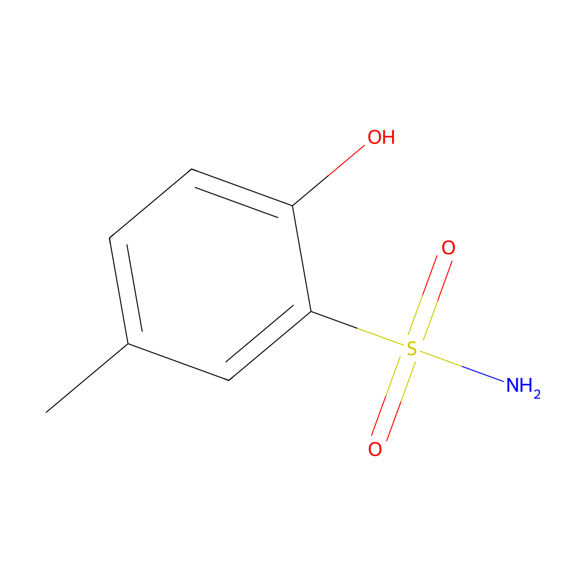 2-Hydroxy-5-methylbenzenesulfonamide molecular structure, CAS 19801-43-5