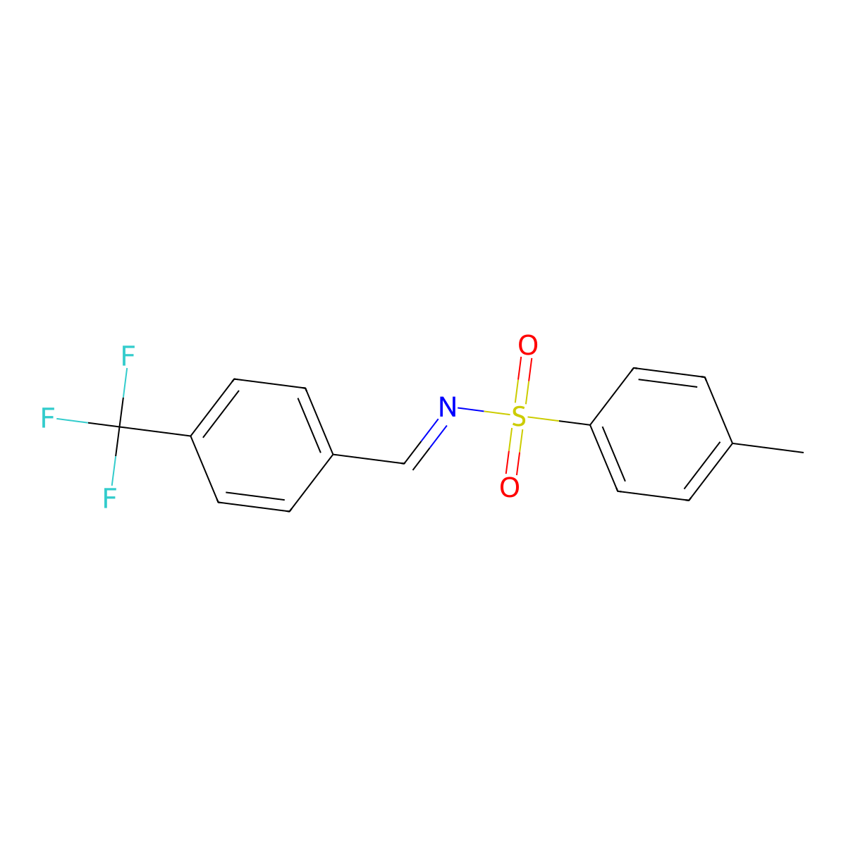 Benzenesulfonamide, 4-methyl-N-[[4-(trifluoromethyl)phenyl]methylene]- molecular structure, CAS 198012-02-1