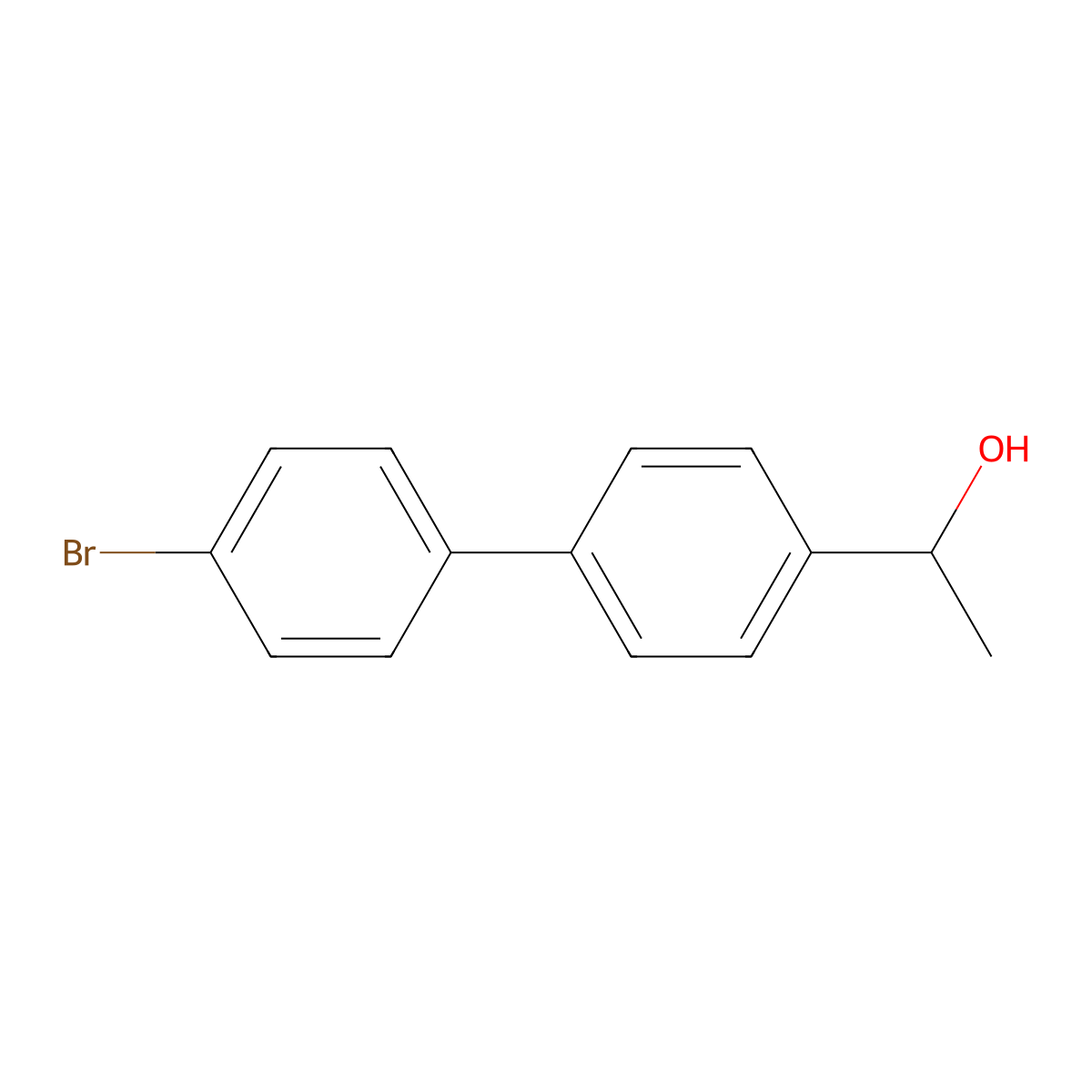 (1S)-1-[4-(4-Bromophenyl)phenyl]ethan-1-ol molecular structure, CAS 198015-27-9